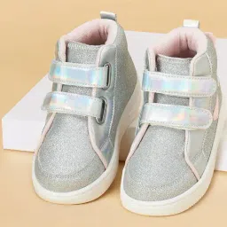 Pantaloons Junior Kids Silver Ankle High Sneakers-image-22