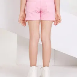 Peppermint Kids Pink & White Checks Shorts image 2