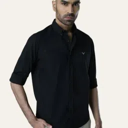 Perch Black Pure Cotton Slim Fit Shirt image 3