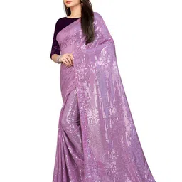 here&now Moda Rapido Embellished Sequinned Pure Georgette Saree image 4
