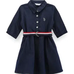 U.S. Polo Assn. Kids Blue Solid Full Sleeves Shirt Dress-image-74