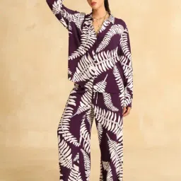 Kazo Purple Printed Casual Shirt image 4