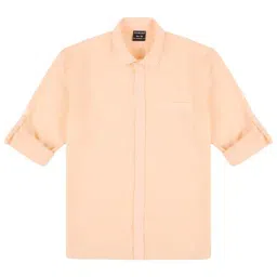 Charchit Boys Peach Cotton Comfort Fit Shirt-picture-5