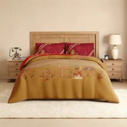 Spaces Cotton Yellow Solid 300 TC Double Size Bedsheet with 2 Pillow Covers-picture-32