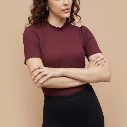Code By Lifestyle Wine Regular Fit Top-picture-14