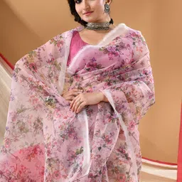 DESH BIDESH Poly Chiffon Bandhani Saree image 5