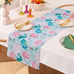 HOMADORN Blue & Pink Digital Printed Table Runner image 5