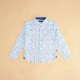 Pantaloons Junior Light Blue Printed Full Sleeves Shirt-image-32