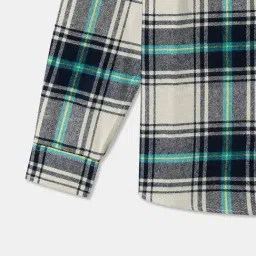 R&B Kids Green Checked Regular Fit Shirt image 4