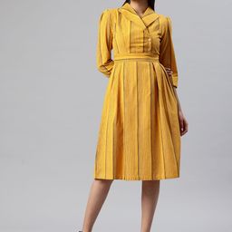 Cottinfab Striped Belted Blazer Dress-picture-11