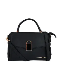 Giordano Black Textured Small Satchel Handbag-image-16