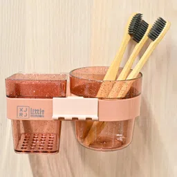 Voncasa Bathroom Holder ,Rose Red ,Plastic ,Cylindrical & Rectangular Shape-picture-23