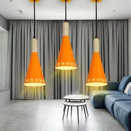 KINIS Orange & White Aluminium Quirky Ceiling Lamp image 2