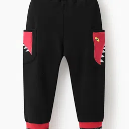 Kookie Kids Full Length Lounge Pant With Dino Patch - Black image 2