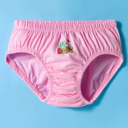 Tango Single Jersey Knit Panties with Text & Star Print Pack of 3 - Yellow Pink & Green image 2