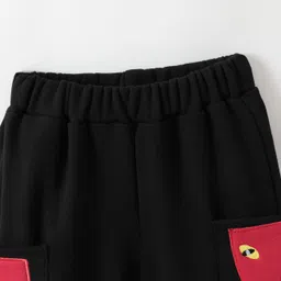 Kookie Kids Full Length Lounge Pant With Dino Patch - Black image 3