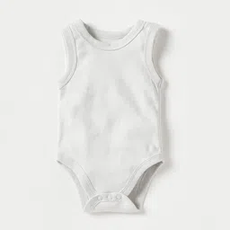 Juniors by Babyshop Infant Boys Pure Cotton Round Neck Sleeveless Bodysuit-image-90