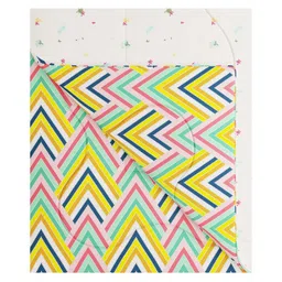 Portico White & Green Geometric Shaped AC Room 120 GSM Cotton Double Bed Comforter image 2