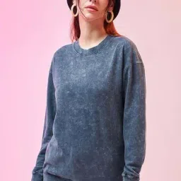 Bewakoof Blue Printed Relaxed Fit Sweatshirt image 3