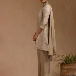 Soch Green Other Embroidered Palazzo Set With Dupatta image 4