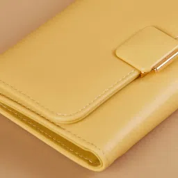 code by lifestyle Lifestyle Yellow Tri-Fold Wallet image 4