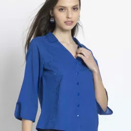 SHAYE Blue Casual Shirt image 4