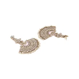 Priyaasi Pink Kundan Floral Earrings image 4
