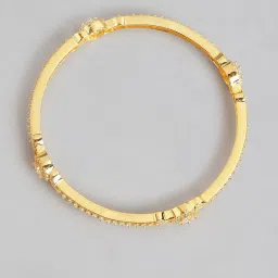 Zavya 925 Silver Golden Glamour Sparkling Gold-Plated Bangle for Women image 4