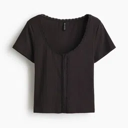 H&M Lace-Trimmed Top image 2