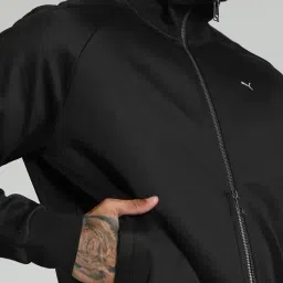 Puma T7 Black Cotton Relaxed Fit Solid Jacket image 5