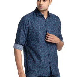 Raymond Blue Contemporary Fit Printed Shirt image 4