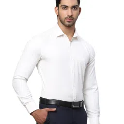 Park Avenue White Slim Fit Texture Shirt image 4