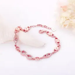 GIVA 92.5 Sterling Silver Rose Gold Forever Infinity Love Adjustable Bracelet-picture-16