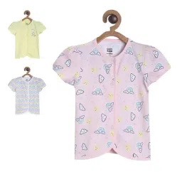 MINIKLUB Girls Multicolor Printed Jhabla (Pack Of 3)-picture-13