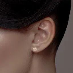 C. Krishniah Chetty Group Gold Stellar Radiance CZ Earrings image 3