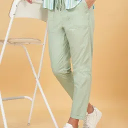 Honey by Pantaloons Frosty Green Cotton Pants image 4