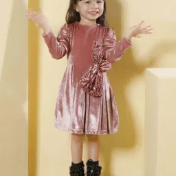 Peppermint Kids Pink Polyester Flared Fit 1 Dress-image-58