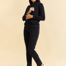 Sweet Dreams Navy Blue Regular Fit Solid Tracksuit image 4