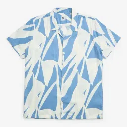 Y&F Kids by Westside Blue Abstract Design Resort-Fit Cotton Shirt image 1