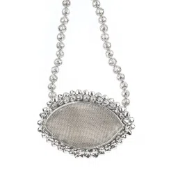 Odette Silver Embellished Clutch image 4
