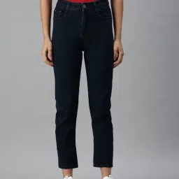 SHOWOFF Clean Look Blue Mom Fit Denim Jeans-image-30