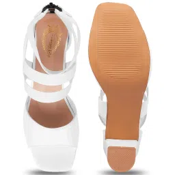 Shoetopia Women's White Ankle Strap Sandals image 4