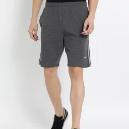 Crocodile Charcoal Melange Cotton Regular Fit Shorts-picture-15