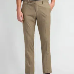 Arrow Brown Straight Fit Trousers-picture-35