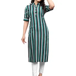 MANTRA DESIGNER Women Green Viscose Rayon Kurtas-image-78