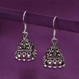 Kai Jewel Sterling Silver Trinity Dome Jhumki Earrings for Women-picture-30