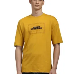 Louis Philippe Yellow Cotton Slim Fit Logo Printed T-Shirt-picture-22