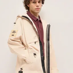 The Bear House Beige Polyester Regular Fit Solid Casual Jacket-picture-19