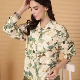 Gipsy Green Cotton Regular Fit Printed Shirt image 5