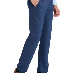 Park Avenue Blue Regular Fit Trousers image 4